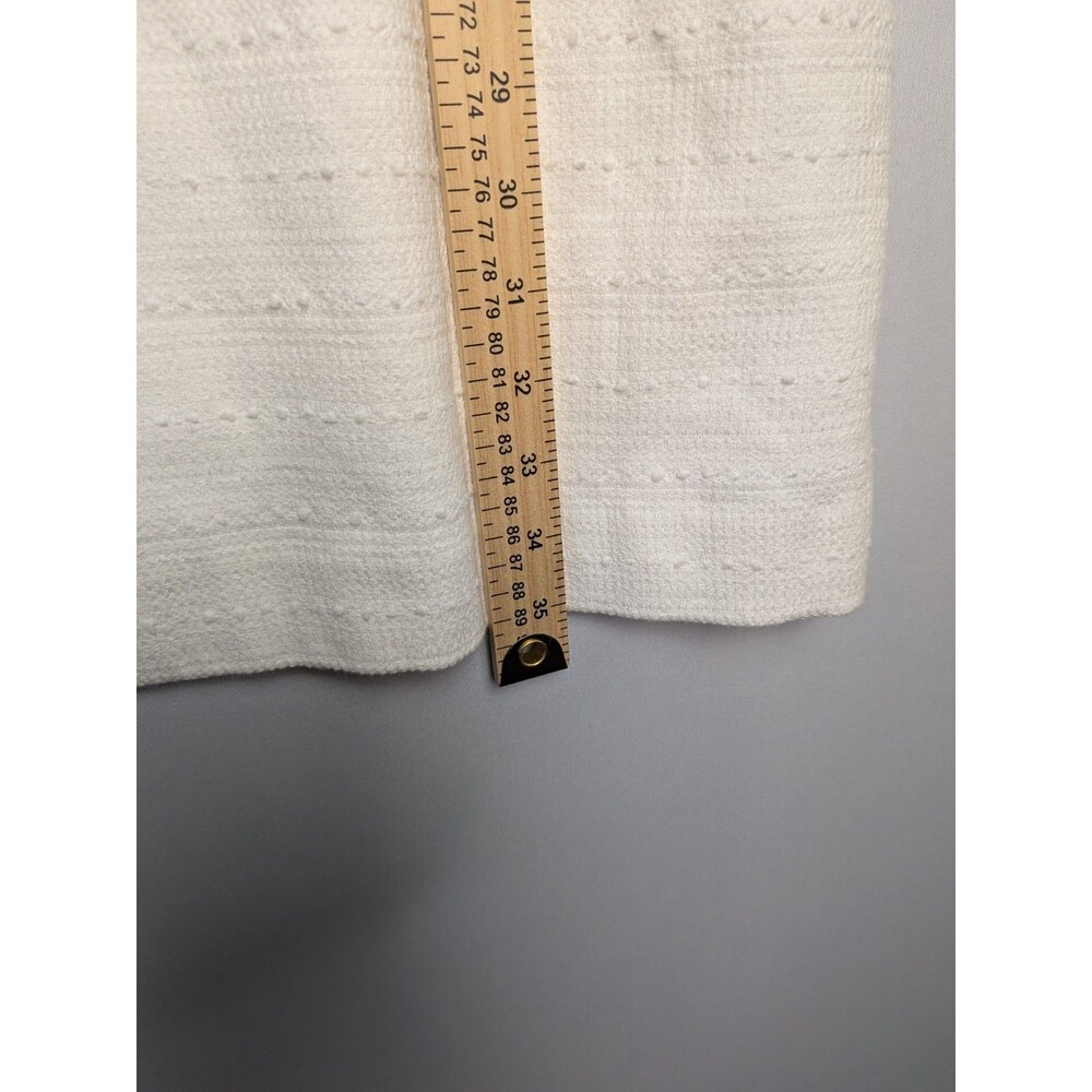 Loft Dress Women’s 6 V-Neck White Shift Sleeveless Lined Striped Embroidered - Picture 15 of 16